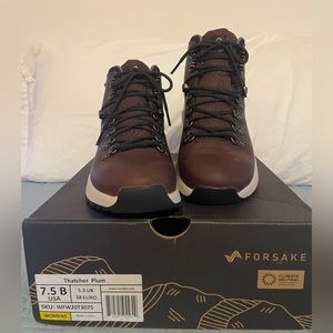 Leather hiking boots